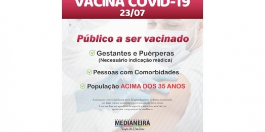 População em geral acima de 35 anos já pode ser vacinadas em Medianeira