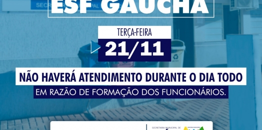Posto de Saúde da Gaúcha estará fechado na terça (21) em São Miguel do Iguaçu