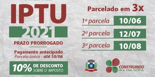 Prazo para pagamento do IPTU em cota única em Missal encerra hoje, dia 10 de junho