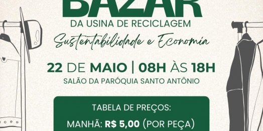 Prefeitura e Usina de Reciclagem promovem bazar solidário em Santa Helena