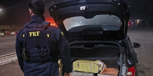 PRF apreende 141 quilos de maconha na BR-277, em Santa Terezinha de Itaipu