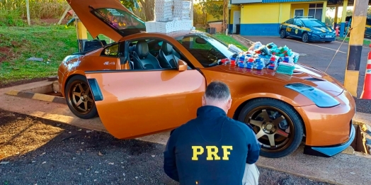 PRF apreende celulares e medicamentos emagrecedores escondidos em compartimento oculto na BR-277, em Céu Azul (PR)