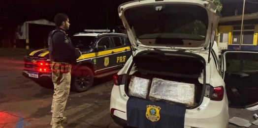 PRF apreende mais de 200 quilos de maconha na BR-277 em Santa Terezinha de Itaipu