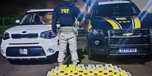 PRF apreende quase 100 kg de cocaína em fundo falso na BR-277 em Santa Terezinha de Itaipu (PR)