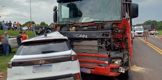 PRF atende grave acidente com óbito na BR-277 em Céu Azul (PR)