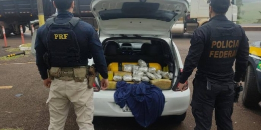 PRF e PF apreendem 156 quilos de maconha em Céu Azul (PR)