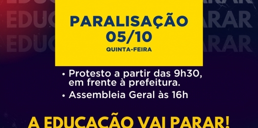 Profissionais da educação da rede pública municipal de Foz mantêm paralisação nesta quinta (05)