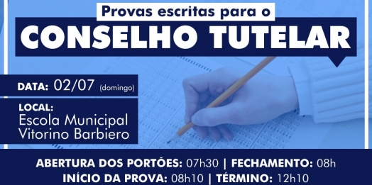 Provas escritas do processo de eleição do Conselho Tutelar serão realizadas nesse domingo (02)