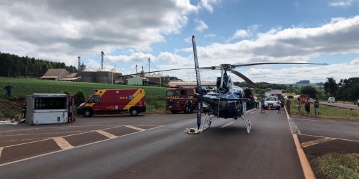 Quatro pessoas ficam feridas em grave acidente de trânsito na BR-467