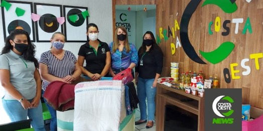 Rádio Costa Oeste 106,5 FM faz repasse de alimentos e roupas arrecadadas durante o Arraiá Solidário