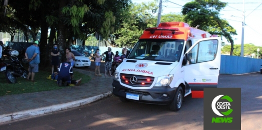 Rapaz fica ferido após colidir moto em plantadeira no interior de Santa Helena