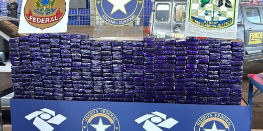 Receita Federal apreende 244,3 kg de substância análoga à maconha em fundo falso de veículo na Ponte Internacional da Amizade