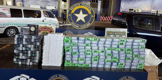 RFB apreende cerca de R$ 220 mil em celulares e cigarros eletrônicos na Ponte Internacional da Amizade