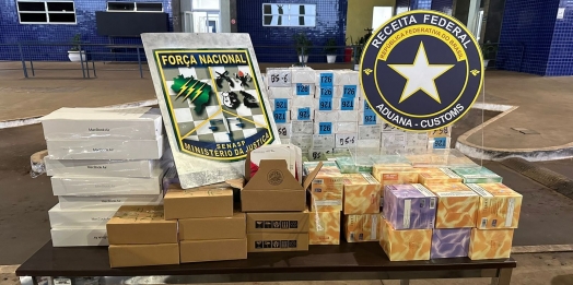 Receita Federal com apoio da Força Nacional apreende R$ 350.000,00 em mercadorias