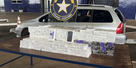 Receita Federal encontra 196 celulares na Aduana da Ponte Internacional da Amizade