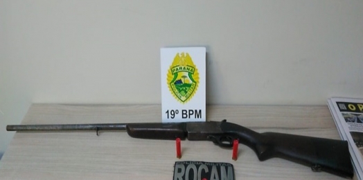 ROCAM apreende espingarda e detém homem no interior de Santa Helena