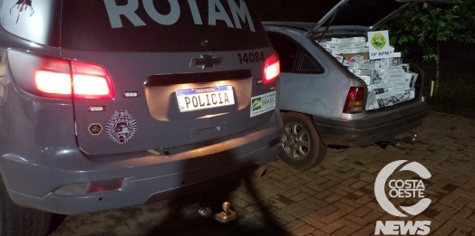 Rotam apreende veículo abarrotado com cigarros em Santa Helena