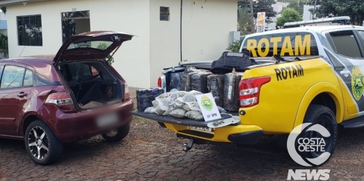 ROTAM de Medianeira prende homem que transportava mais de 165kg de maconha