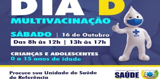 Sábado (16) é dia D da Campanha Nacional de Multivacinação para crianças e adolescentes em SMI