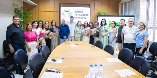 Santa Terezinha de Itaipu: Prefeito Bim recebe diretoras de escolas e CMEIs