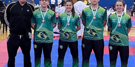 São Miguel conquista medalhas no Sul-Americano de karatê e conhece os campeões do Municipal de Campo