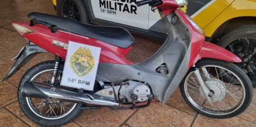 São Miguel do Iguaçu: motocicleta deixada em vegetação por falha mecânica mobiliza PM