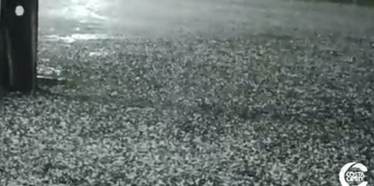 São Miguel do Iguaçu registra tempestade de granizo na madrugada desta quarta-feira