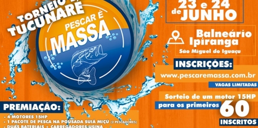 São Miguel do Iguaçu vai sediar o Torneio de Pesca ao Tucunaré nos dias 23 e 24 de junho
