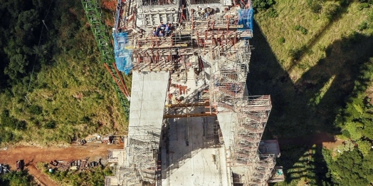 Segunda ponte sobre o Rio Paraná, financiada por Itaipu, avança para 57% de execução