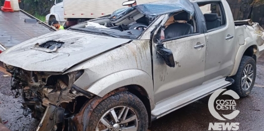 Bebê sai ileso de capotamento na BR 277