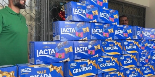 Sicredi Vanguarda doa 565 caixas de chocolate para o Natal em São Miguel do Iguaçu