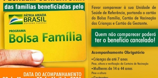 SMI: Beneficiários do ‘Bolsa Família’ devem realizar a pesagem obrigatória a partir da próxima semana
