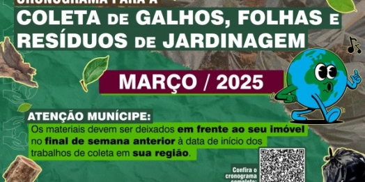 SMI: Cronograma para a coleta de galhos, folhas e resíduos de jardinagem será retomado na próxima segunda (10)