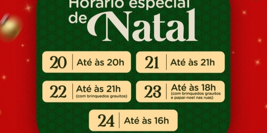 São Miguel do Iguaçu: horário especial do comércio para o Natal começa nesta quarta-feira