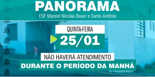 SMI: Não haverá atendimento na Unidade de Saúde do Panorama na manhã desta quinta-feira (25)