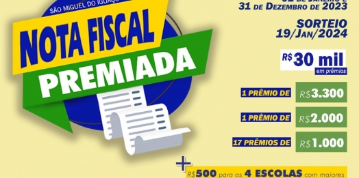 SMI: Programa Nota Fiscal Premiada pagará R$ 30 mil em prêmios na edição 2023