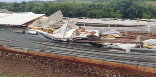 Temporal derruba aviário no interior de Mercedes