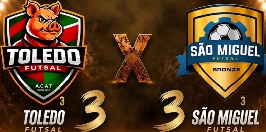 Toledo e São Miguel empatam por 3 a 3 em partida movimentada pela Série Bronze