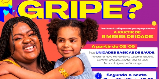 Vacina contra a gripe está disponível para toda a população não vacinada com idade a partir dos 06 meses