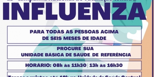 Vacinação contra gripe é liberada para todas as pessoas acima de seis meses de idade