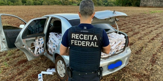 Veículo carregado com cigarros contrabandeados é apreendido em Santa Terezinha de Itaipu