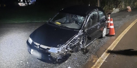 Veículos se envolvem em acidente na PR 495 em Santa Helena