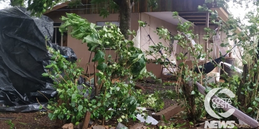 Vendaval arranca cobertura de casa e dois barracões em Santa Helena e deixa família apavorada