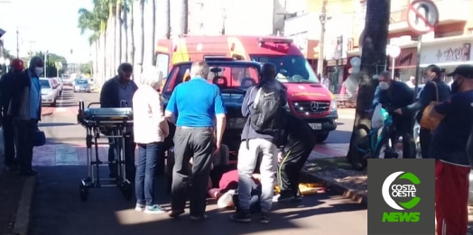 Vítima de atropelamento foi atendida no centro de Medianeira
