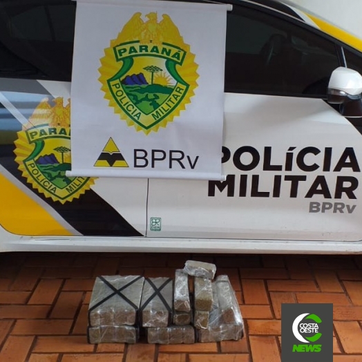 "Operação Vida"; PRE apreende 20,5 Kg de maconha e detém uma pessoa em Santa Helena