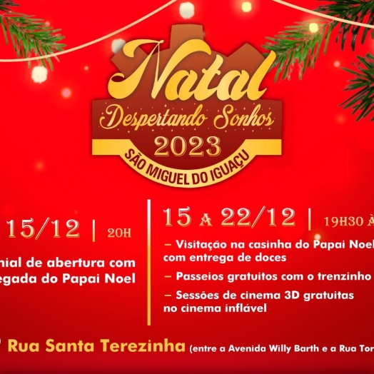 Abertura do Natal ‘Despertando Sonhos 2023’ será realizada na próxima sexta-feira (15)