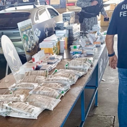 Ação da Receita Federal resulta na apreensão de anabolizantes, celulares e agrotóxicos em Foz do Iguaçu