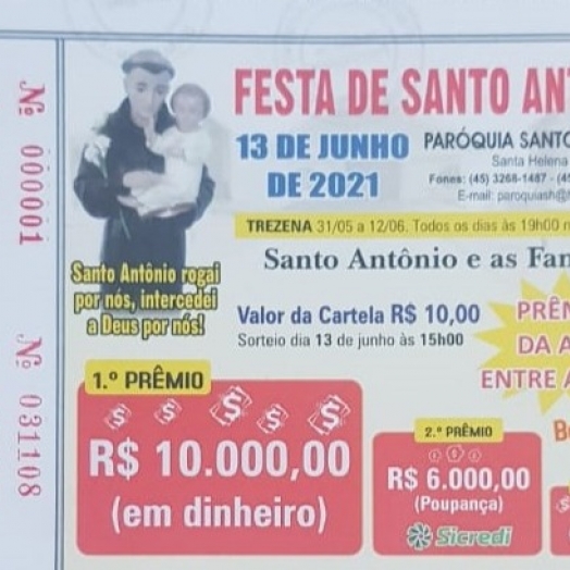 Ação entre Amigos da Paróquia Santo Antônio em Santa Helena tem 11 super prêmios; colabore