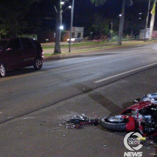 Acidente deixa motociclista ferido na saída de Entre Rios do Oeste