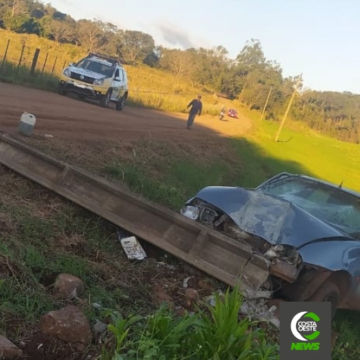 Acidente é registrado no interior de Diamante do Oeste e motorista com mandado de prisão acaba fugindo